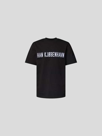 Han Kjobenhavn T-Shirt mit Label-Stitching in Black, Gr&ouml;&szlig;e XL