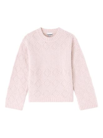 Ganni textured sweater - women - Fabric - L - Pink