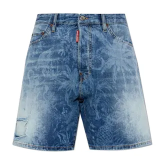 Dsquared2 Denim Shorts, male, Blue, Size: 2XL Boxer Denim Shorts