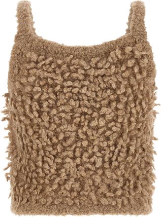 PESERICO Boucl&eacute; Alpaca-Wool Tank Top - Beige
