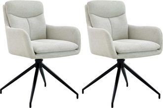 Clp Clp - Lote De 2 Sillas De Comedor Somers Tela Crema