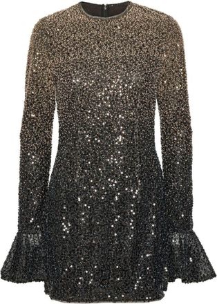 Rotate Degradé Sequin Dress With Flared Skirt