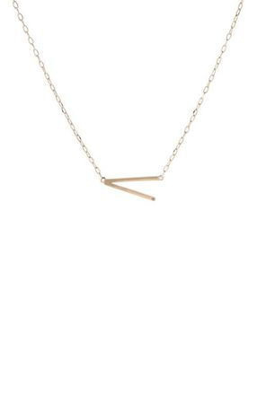 Alex and Ani Gold Elongated Initial Pendant Necklace in Gold - V at Nordstrom