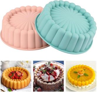 OEM Juego De 2 Moldes Redondos Para Hornear - Silicona Antiadherente De 20 Cm Para Pasteles, Tartas De Queso, Brownies Y Quiches