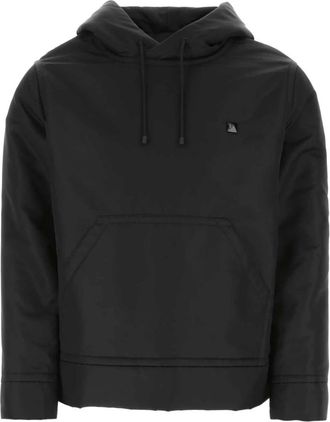 Valentino Garavani Nylon Sweatshirt - Heren - Hoodies - Zwart - S - Nylon - Hoodies & sweatvesten
