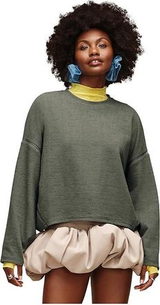 UGG Hayvie Crewneck Womens Clothing Green Grey : MD, Cotton/Elastane/Polyester