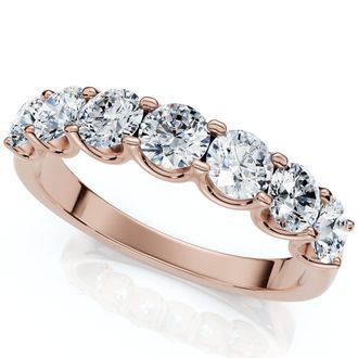 Pompeii3 1Ct TW Diamond U Prong 7-Stone Wedding Ring 14k Gold or Platinum Lab Grown