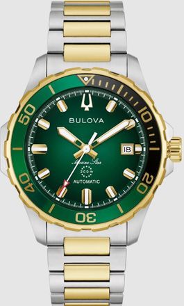 Bulova Marine Star Automatic Green Dial Mens Watch 98B467
