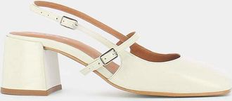 Jonak Pumps open hak, in leer Ada