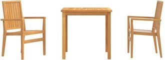 vidaXL Vidaxl - Juego De Comedor Para Jard&iacute;n 3 Pzas Madera Maciza De Teca