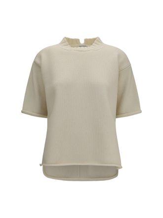 Bottega Veneta Merino Wool and Cashmere Knit T-Shirt - Beige