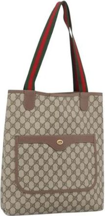 Gucci Pre-owned Vintage Tote Bag - Dames - Vintage Shopper - Beige - ONE Size - Leer - Vintage