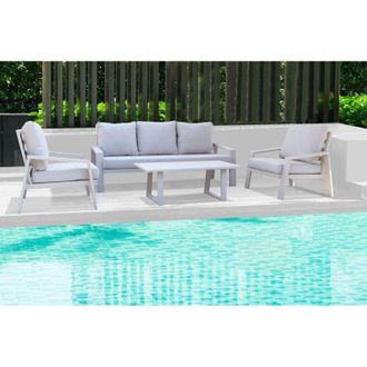 Milani Home PERCY - salotto da giardino in alluminio e corda 5 posti