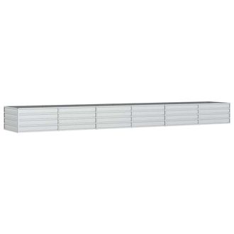 vidaXL Vidaxl - Arriate De Acero Galvanizado Plateado 480x80x45 Cm