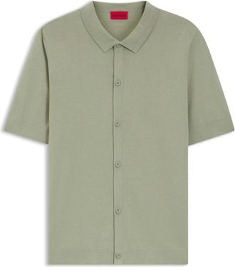 HUGO BOSS Hugo, Short Sleeve Shirts, male, Green, Size: 2XL San Paco-CV