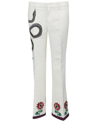 Gucci 2015 Runway Snake Embroidered Trouser, Size It 40 (Authentic Pre-Loved)
