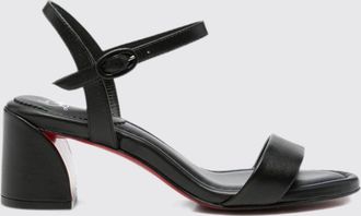 Christian Louboutin Miss Jane Nappa Leather Mid-Heel Sandals with Strap