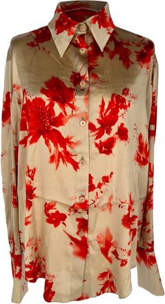 Galvan London Long Sleeve Blouse Thistle Print in Multicolor Viscose