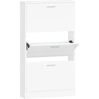 vidaXL Mueble Zapatero Madera Contrachapada Blanco 59x17x108 Cm Vidaxl