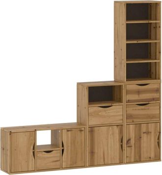 vidaXL Muebles De Tv 4 Uds. Con Almacenaje odda Madera Maciza Pino Vidaxl