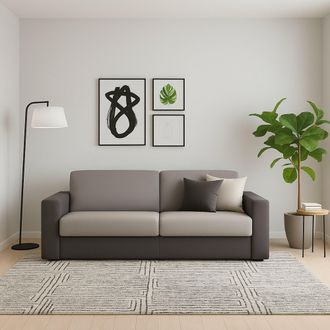 Talamo Italia Talamo Italia Sof&aacute; Fijo Giuseppina, Sof&aacute; De 2 Plazas, 100% Made In Italy, Sof&aacute; De Sal&oacute;n En Tela Tapizada, Con Reposabrazos Est&aacute;ndar, Cm 180x95h90, Gri
