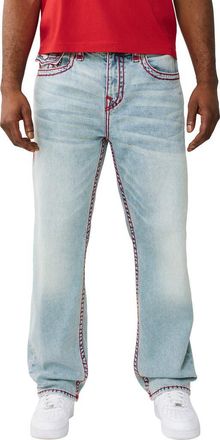 True Religion Bobby Super-T Flap Baggy Jeans in Playmaker Faded Indigo Lt Wash at Nordstrom, Size 40