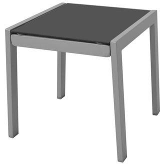 Berkfield Home Sun Loungers with Table Aluminium Black