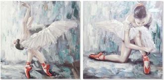 DKD Home Decor Cuadro Dkd Home Decor Lienzo Gris Azul Madera Blanco (100 X 3 X 100 Cm) (2 Unidades)