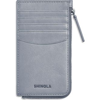 Shinola Leather Zip Around Card Case in Mist at Nordstrom