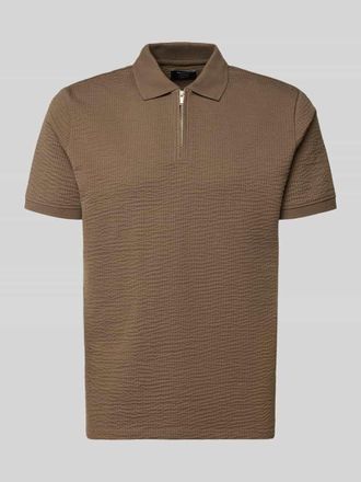 Mc Neal Regular Fit Poloshirt mit Strukturmuster in Mittelbraun, Gr&ouml;&szlig;e XXXL