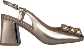 Alma En Pena Jewel Slingback Salon - Dames - Pumps - Bruin - 38 EU - Leer - Schoenen