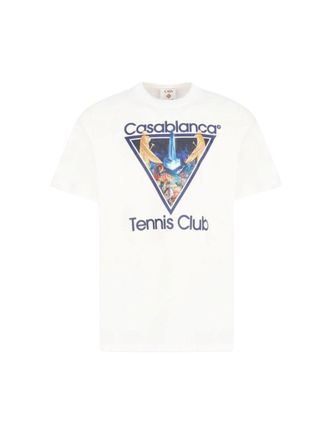 Casablanca White Logo Crew Neck T-Shirt