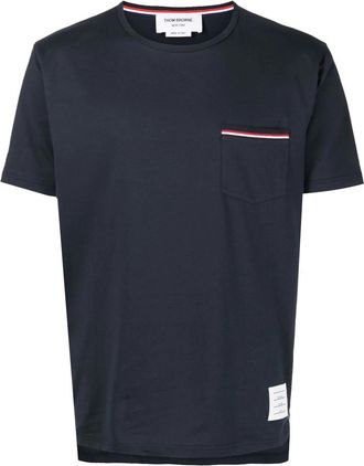 Thom Browne Ss Rwb Pocket Tee aus mittelschwerer Jersey-Baumwolle