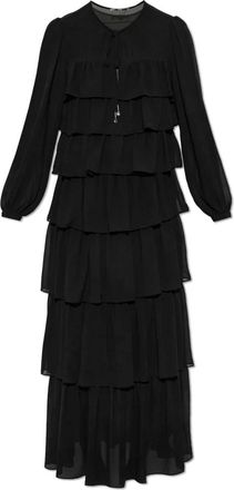 Michael Kors Vestido Largo de Georgette con Volantes - Dresses - Mujer - Negro - XL