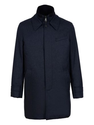 Norwegian Wool zip-fastening buttoned coat - men - Cashmere/Feather Down/Duck Down - M - Blue