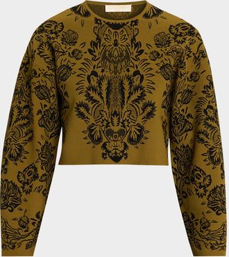 Ulla Johnson Elisa Jacquard Knit Crop Sweater