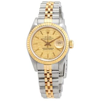 Rolex Pre-owned Rolex Datejust Automatic Gold Dial Ladies Watch 69173CSJ