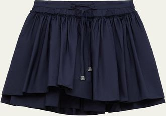 Loewe x Paulas Ibiza Layered Cotton Drawstring Mini Skirt
