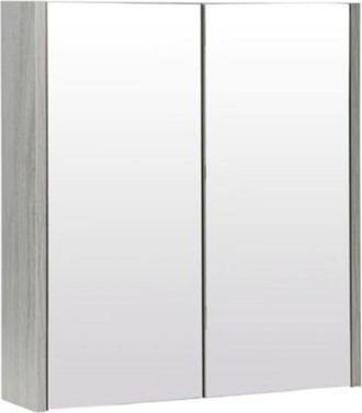 Clifton Silver Oak Mirror Bathroom Cabinet 60cm Wide