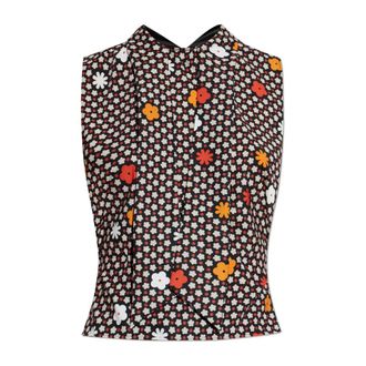 Maison Margiela Sleeveless Tops, female, Multicolor, Size: L Top with a decorative scarf