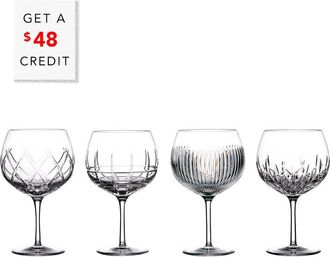 Waterford Set Of 4 Balloon Glasseswith $48 Credit
