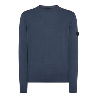 Peuterey Blue Crewneck Jumper Caliper 01 - male - Peuterey - Round-neck Knitwear - Blue - XL - Knitwear