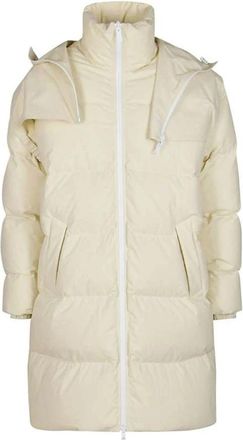 Bottega Veneta Gewatteerde jas met hoge kraag en capuchon - Heren - Parka Jassen - Beige - XS - Katoen - Jassen