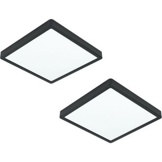 Loops 2 PACK Wall / Ceiling Light Black 285mm Square Surface Mounted 20W LED 4000K