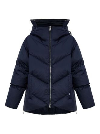 Add hooded zip jacket - women - Down/Feather/Polyamide/Polyester - 44 - Blue