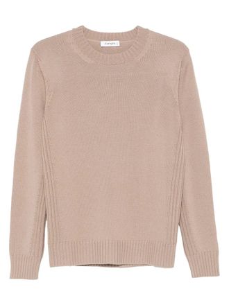 KANGRA ribbed-trim crew-neck sweater - Brown