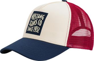 Mustang Trucker Cap MUSTANG, blau (navy, wei&szlig;), Materialmix, mehrfarbig, Caps Trucker Cap, Netzeinsatz, Gr&ouml;sse individuell verstellbar