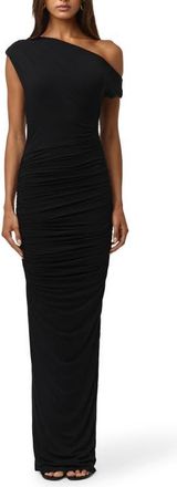 Naked Wardrobe Ruched Off the Shoulder Maxi Dress in Black at Nordstrom, Size X-Small