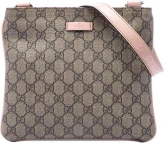 Gucci Pre-owned Vintage Crossbody Bag - Dames - Vintage Schoudertas - Beige - ONE Size - Leer - Vintage