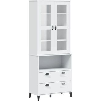 vidaXL Aparador Alto Viken Madera Maciza De Pino Blanco 80x40x200 Cm Vidaxl